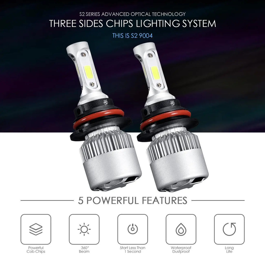 Series F-S2 9004 28W-LED Silver Edition COB Integrated Automotive Front Headlights Low end Edition