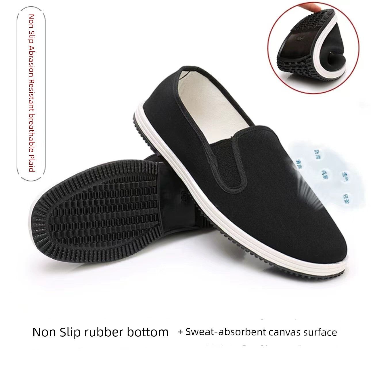 Old Beijing Cloth Shoes Thickened Slip-on Resin Sole