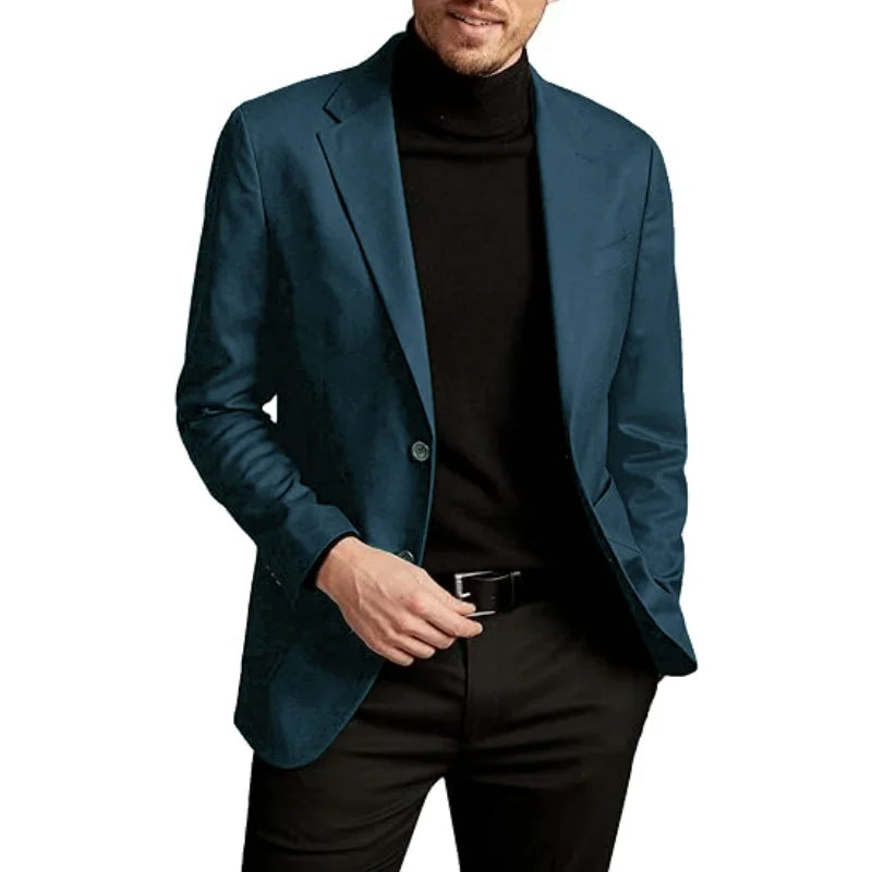 Men's Jacket Thin New Smart Casual Suit Suede Slim Jacket with Lining Single Breasted Coat European Size M-XXL