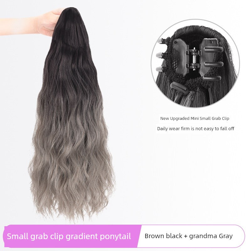 Internet Celebrity Wig Ponytail Women Grip Korean style Pear Flower Curly Hair Natural Simulation Hair Seamless High Ponytail Twist Fake Braid