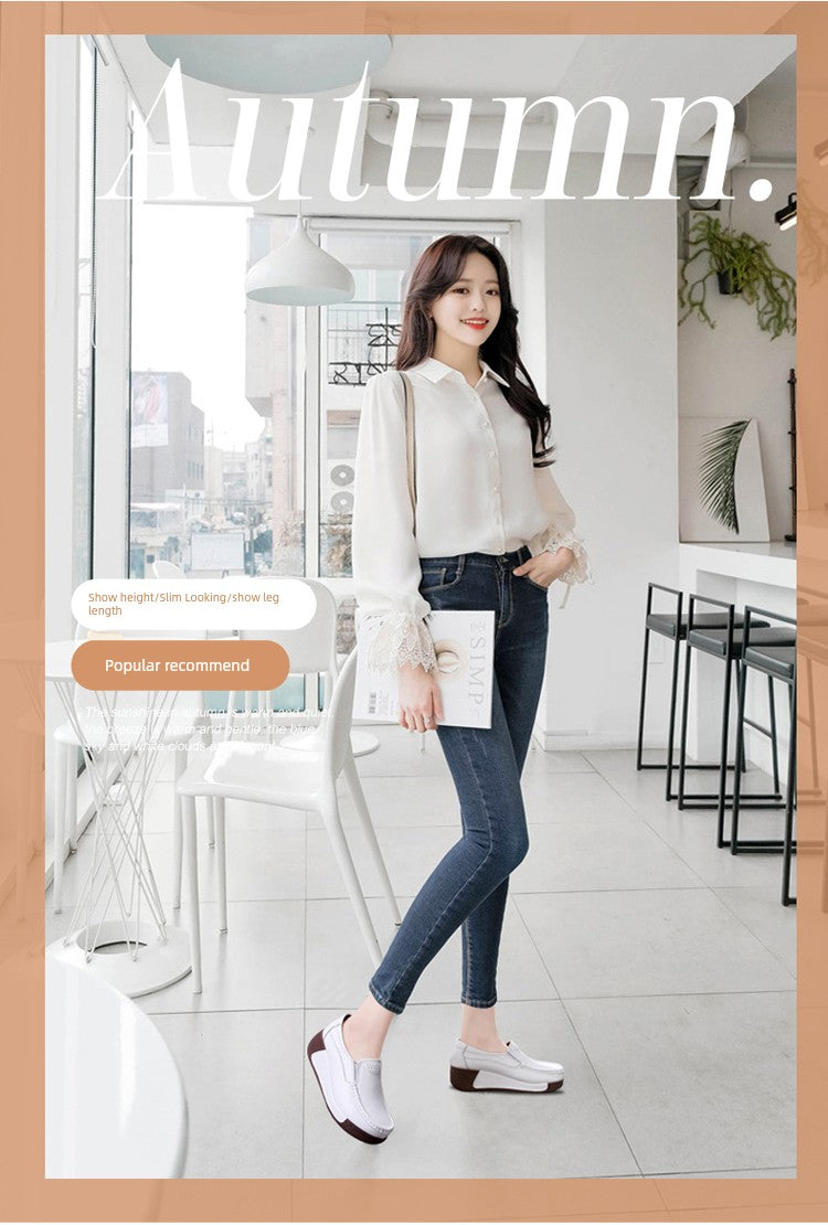 Thick Sole Wedge Casual Slip-on Platform Platform Platform Shoes