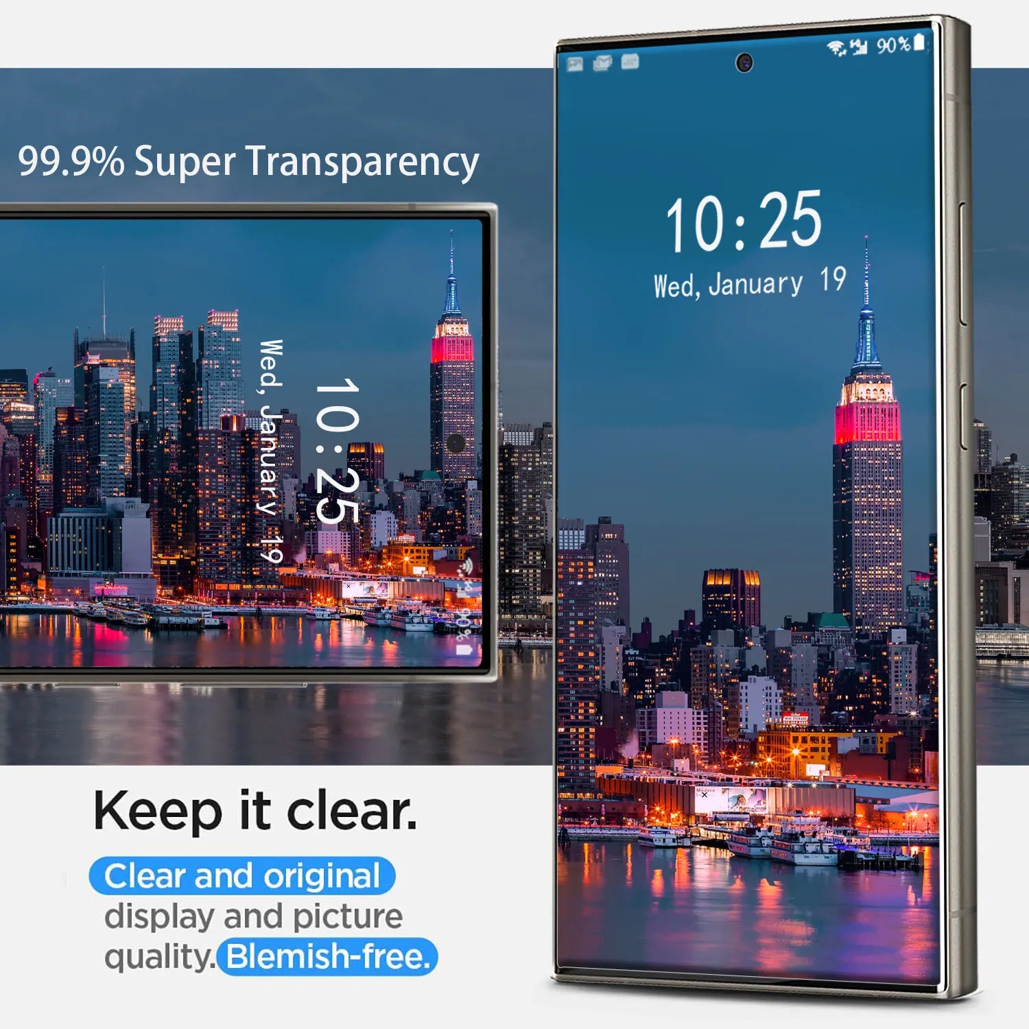 For Samsung Galaxy S24/S24 Plus/S24+/S24 Ultra 5G Case Friendly Full Coverage Clear Tempered Glass Screen Protectors 4-Pack