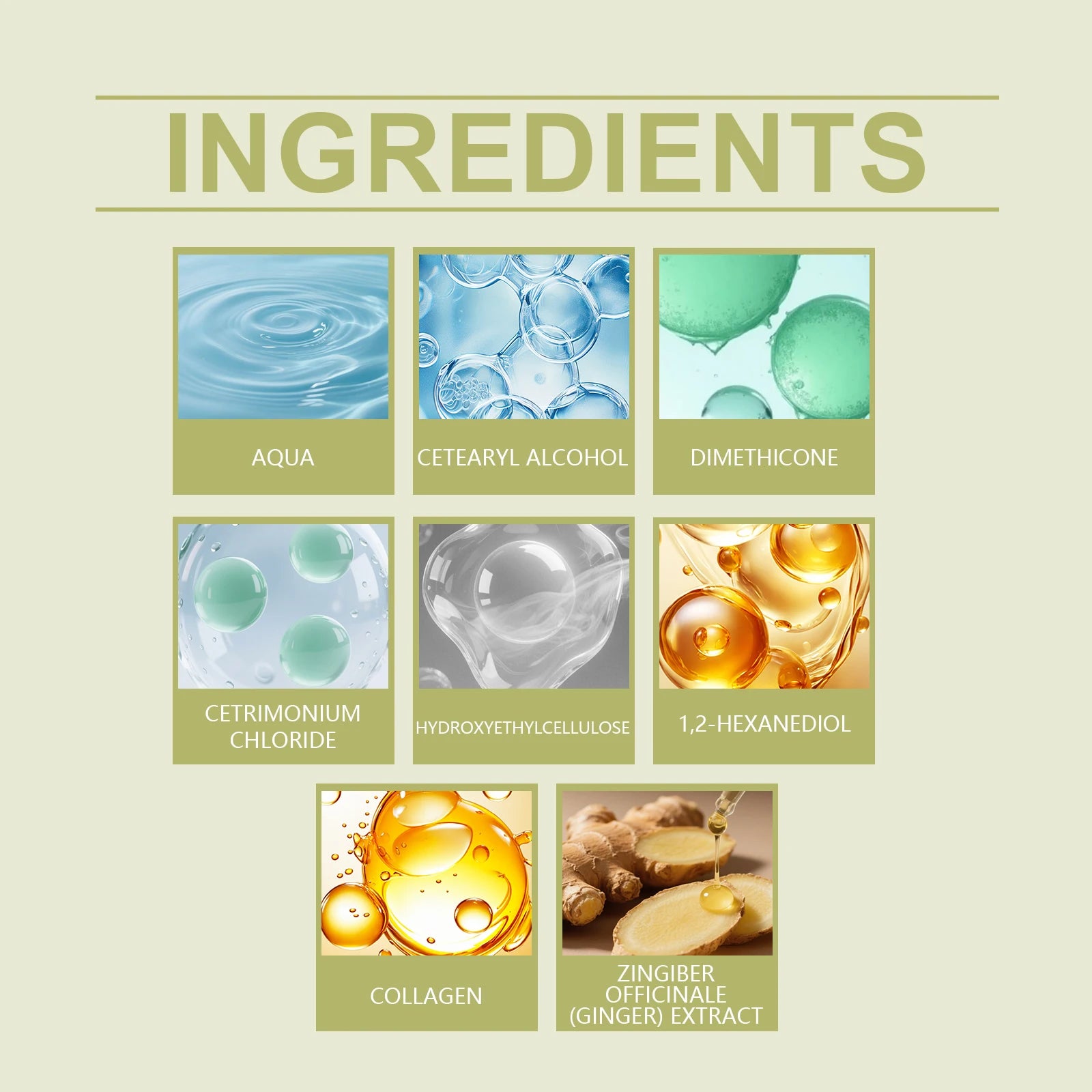 Collagen Ginger Hair Mask For Damaged Hair Repair Smoothing Frizz Control Treatment Deep Conditioner Soft Shiny Voluminous Hair