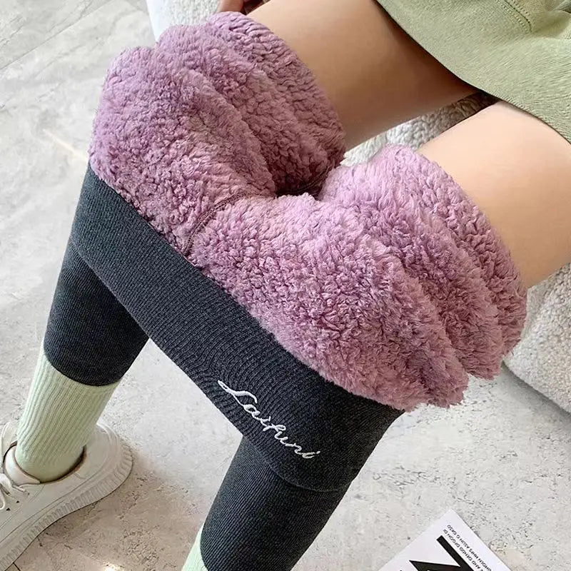 2025 New Warm Leggings Fashion Women Letter Print Autumn Winter Adding Thick Pencil Pants Casual Stretchy Fleece Slim Legging - Heavenly shershelle