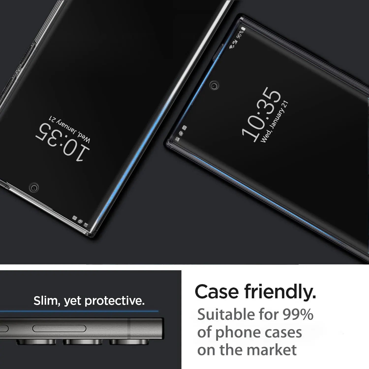 For Samsung Galaxy S24/S24 Plus/S24+/S24 Ultra 5G Case Friendly Full Coverage Clear Tempered Glass Screen Protectors 4-Pack