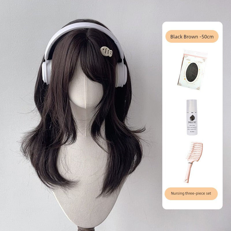 [Riman Lady] There Is a Village Frame Pure Wig Female High Level Two-Dimensional Japanese Style Long Straight Hair Artificial Hair Full-Head Wig - Heavenly shershelle