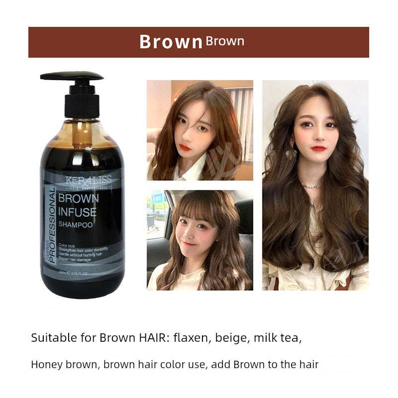 Solid Color Hair Conditioner Purple Pink Brown Red Green Blue Black Gray Hair Mask Color Fixing Agent Dyeing Lock Color Supplement Shampoo