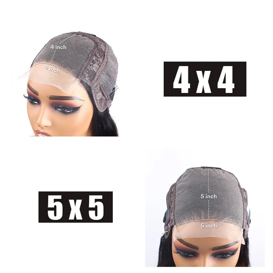 Nneka 200% Density 40 Inch 4x4 Hd Lace Frontal Wig Bone Straight Human Hair Wigs 5x5 Hd Lace Closure Wig Black Wig For Women