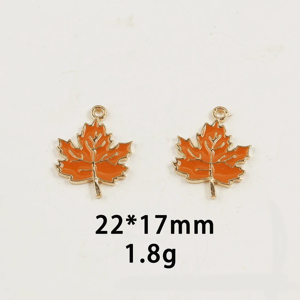 10pcs/Lot Thanksgiving Turkey Cake Pumpkin Maple Oil Enamel DIY Charms for Bag Earring Necklace Jewelry Making Handmade Pendant