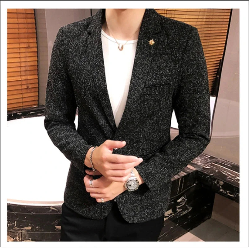 Blazer New Boutique Men's Solid Color British Style Fashion Casual Business Job Interview Gentleman Party Best Man Dress Suit - Heavenly shershelle