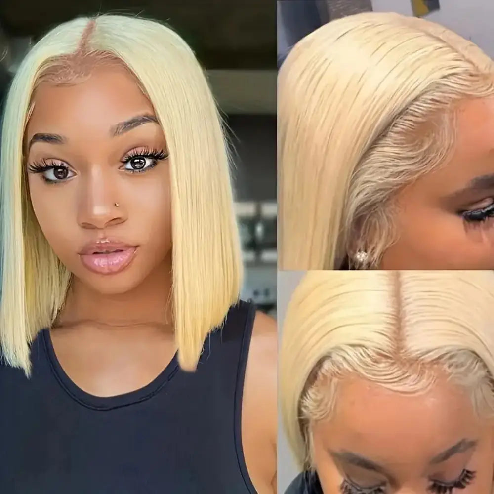 613 Honey Blonde 13x4 13x6 HD Lace Front Human Hair Wig Short Bob 8-16 Inches Wig Bone Straight Bob Wigs For Black Women - Heavenly shershelle
