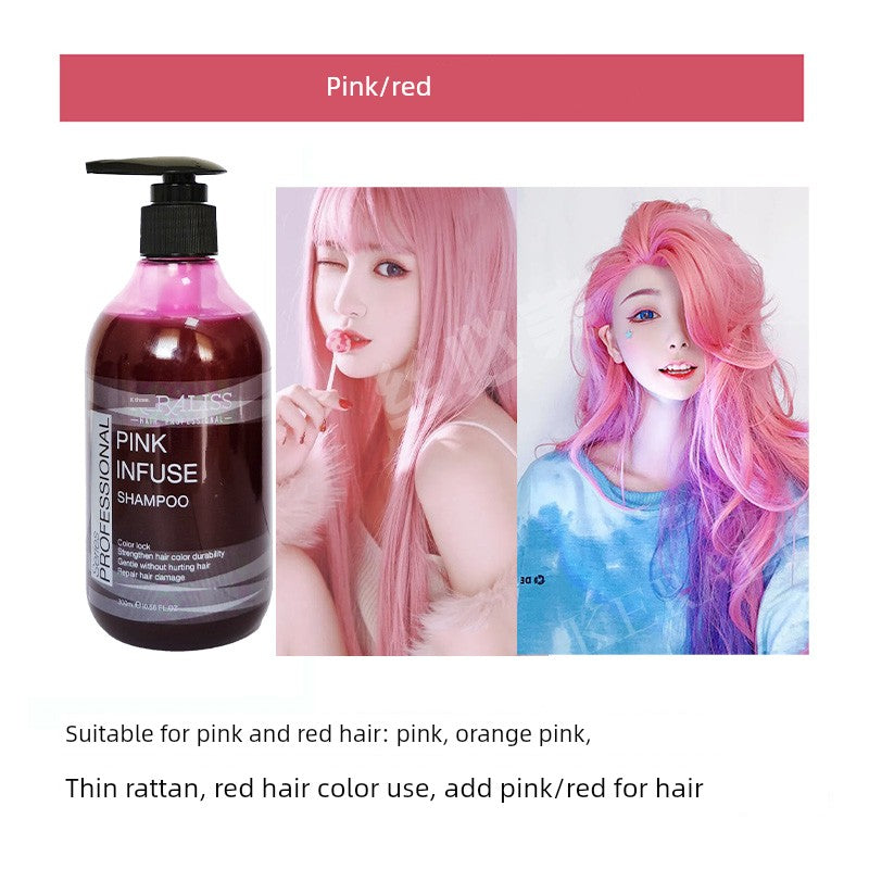 Solid Color Hair Conditioner Purple Pink Brown Red Green Blue Black Gray Hair Mask Color Fixing Agent Dyeing Lock Color Supplement Shampoo