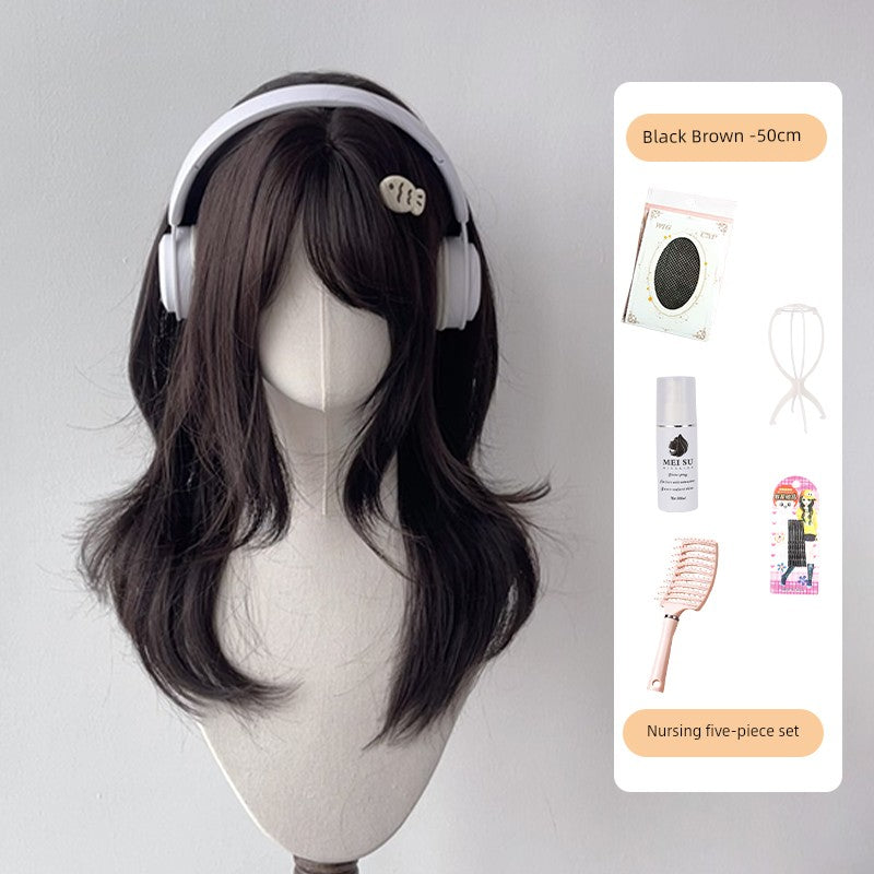 [Riman Lady] There Is a Village Frame Pure Wig Female High Level Two-Dimensional Japanese Style Long Straight Hair Artificial Hair Full-Head Wig - Heavenly shershelle