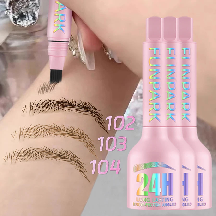 3D Dye Eyebrow Pencil Hairling Anti-smudge Waterproof 3 Colors Black Brown Brush Natural Wild Eyebrow Enhancers Cream Makeup - Heavenly shershelle