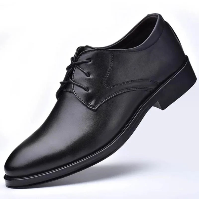 Men's Shoes Black Leather Formal Shoes for Men Oxfords Male Wedding Party Office Business Shoe Man zapatos de hombre Plus Size - Heavenly shershelle