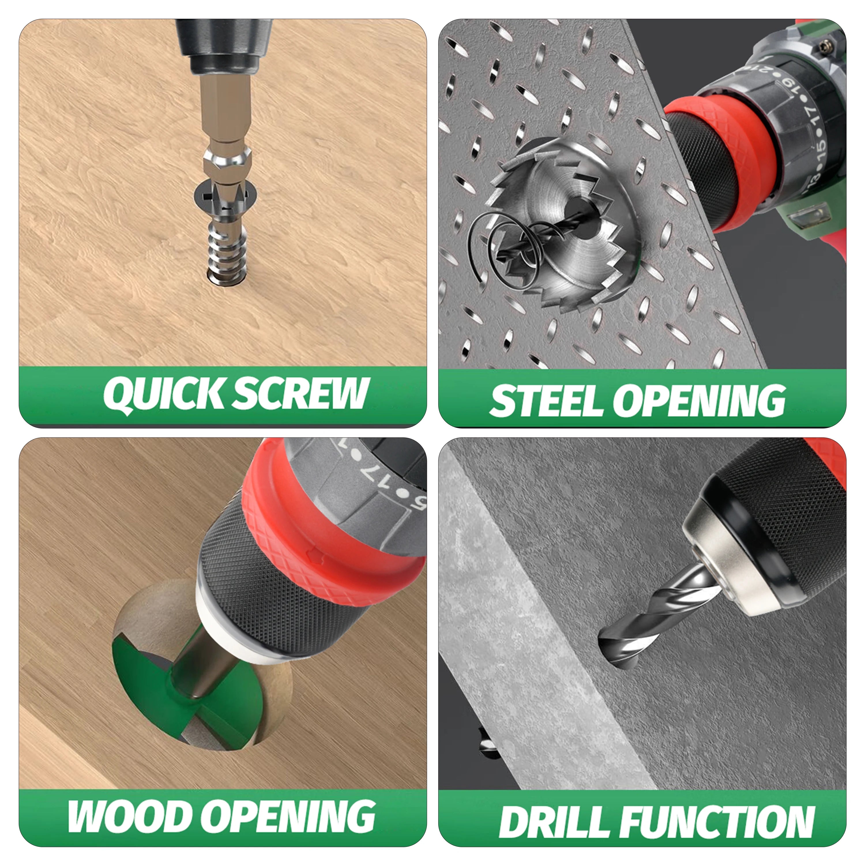 LYUWO 25+3 Brushless Impact Rechargeable Cordless Electric Screwdriver, Drill And Multifunctional LED Dual Speed Electric Tool - Heavenly shershelle