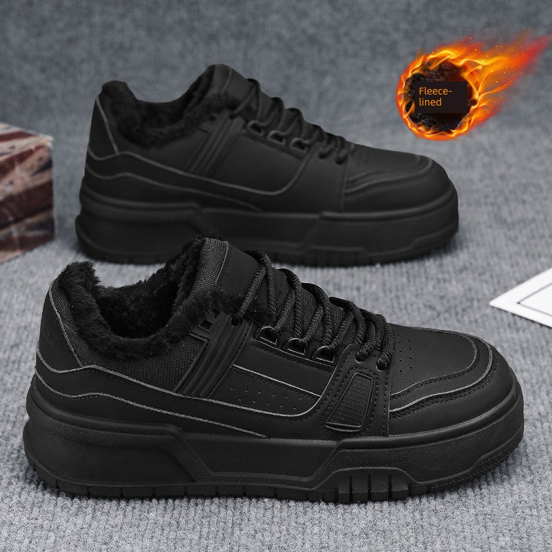 Thick Sole Pure Black Japanese Leisure Niche Style Original Men's Shoes