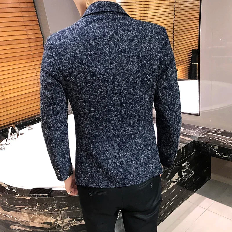 Blazer New Boutique Men's Solid Color British Style Fashion Casual Business Job Interview Gentleman Party Best Man Dress Suit - Heavenly shershelle