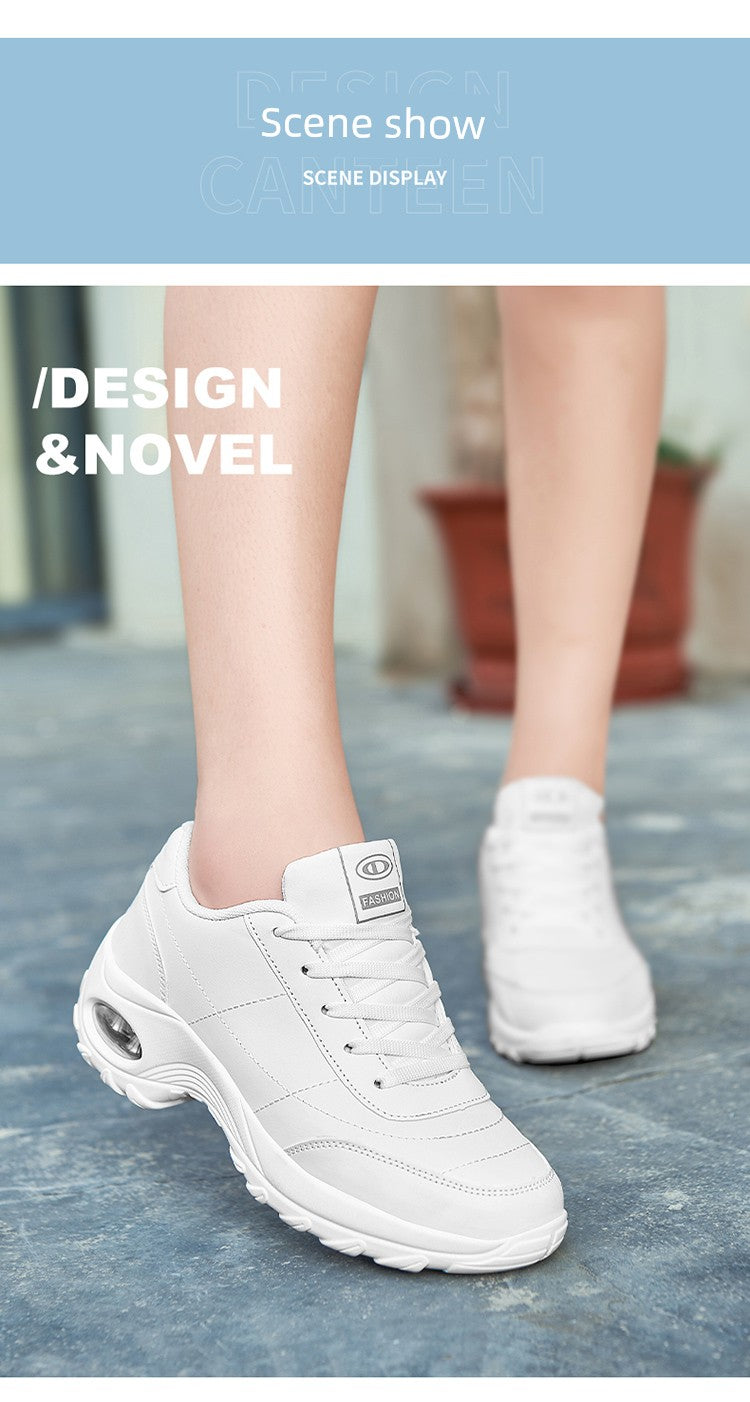 Spring New Arrival Brand Back Shoes Leather Waterproof Sneaker Team Dancing Shoes Women's Travel Shoes Air Cushion Soft Sole Shoes