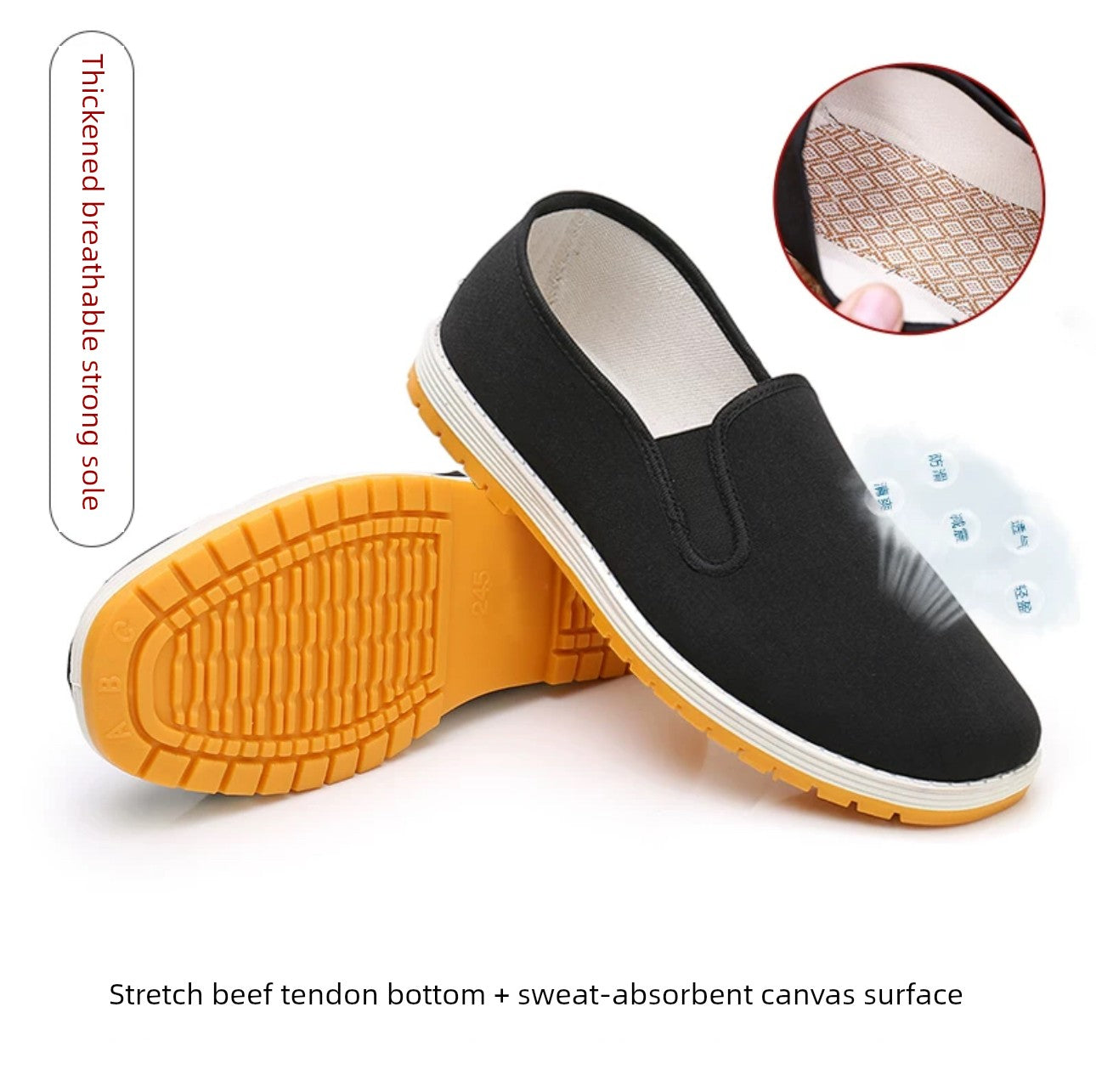 Old Beijing Cloth Shoes Thickened Slip-on Resin Sole