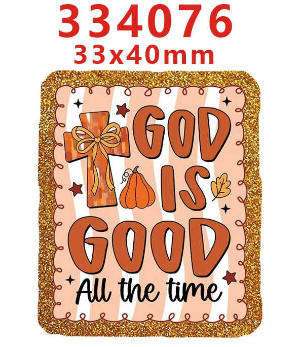 10 Pcs Fall Thanks Giving Glitter Acrylic Planar Resins Cartoon Christmas For DIY Making Hair BowsCrafts 334123