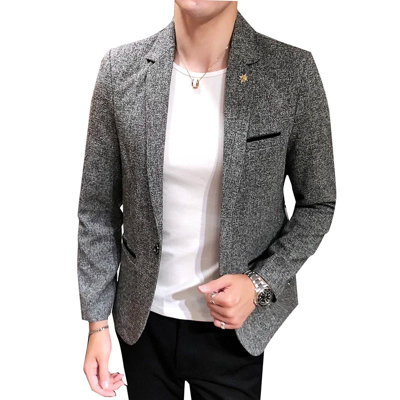 Blazer New Boutique Men's Solid Color British Style Fashion Casual Business Job Interview Gentleman Party Best Man Dress Suit - Heavenly shershelle