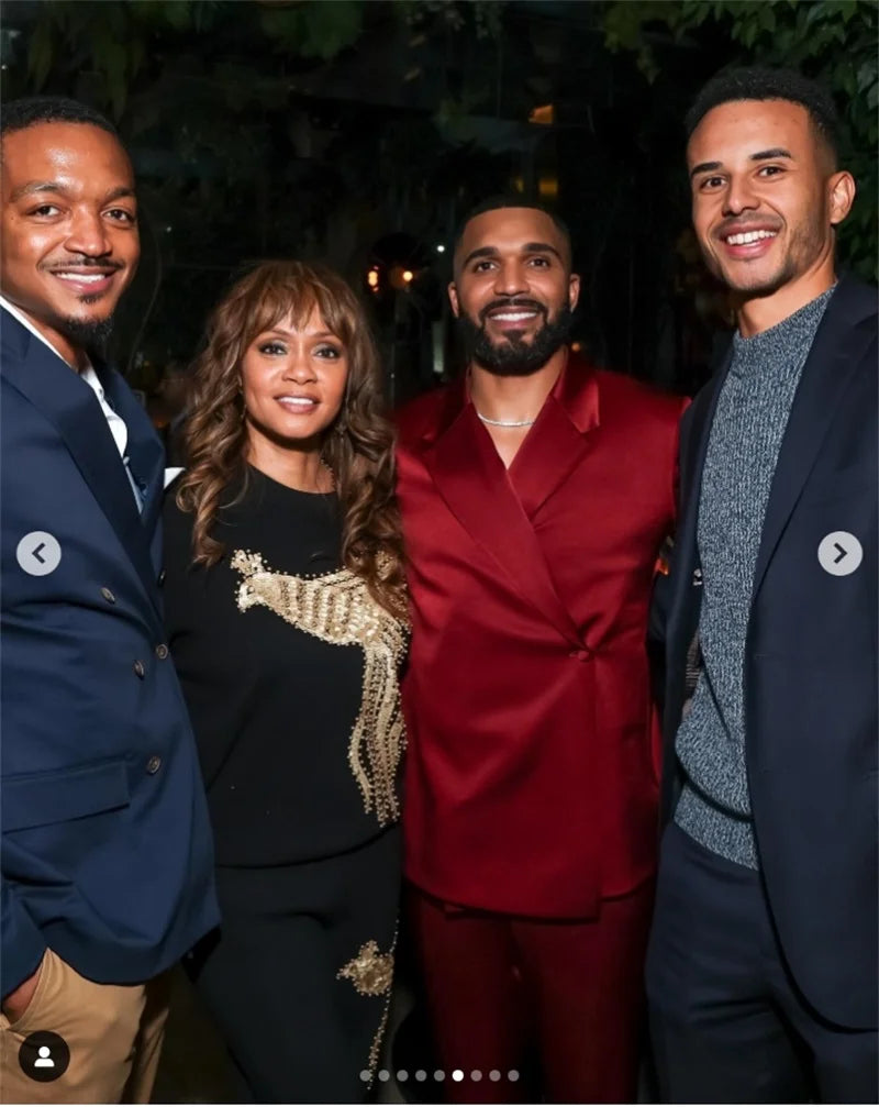 Red Satin Men Suits Set 2 Pcs Blazer+Pants Trousers Customized Wedding Tuxedos Formal Office Business Elegant Spring Jacket Coat