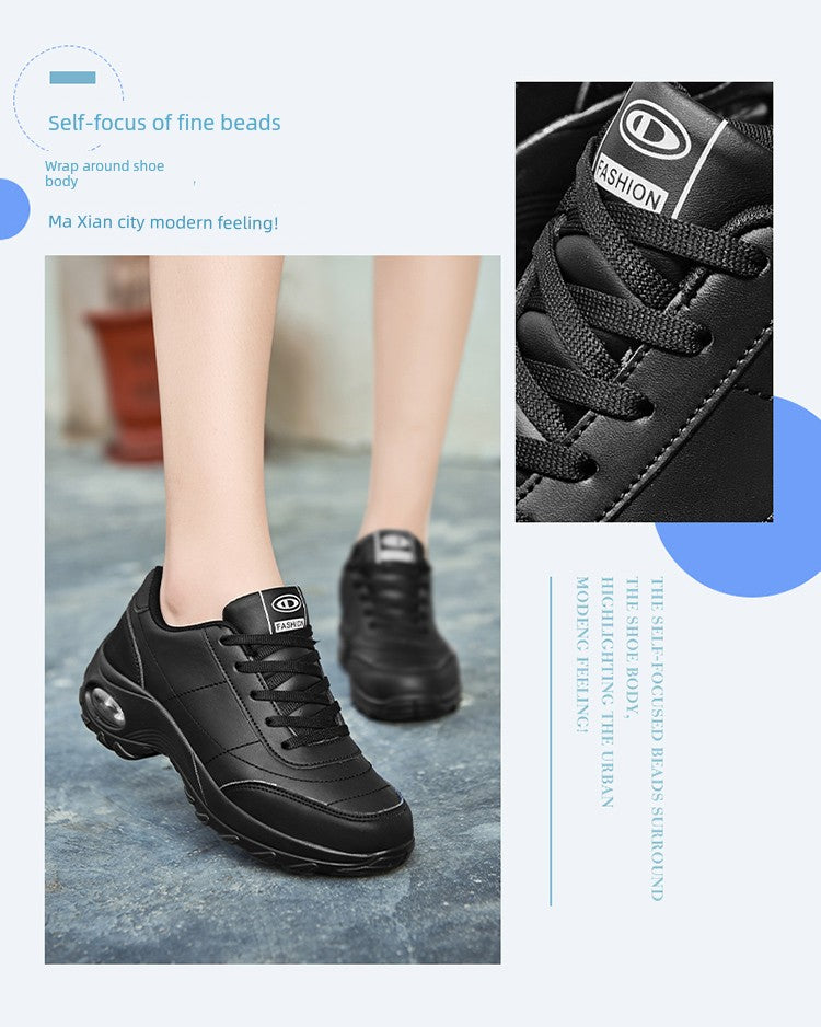Spring New Arrival Brand Back Shoes Leather Waterproof Sneaker Team Dancing Shoes Women's Travel Shoes Air Cushion Soft Sole Shoes