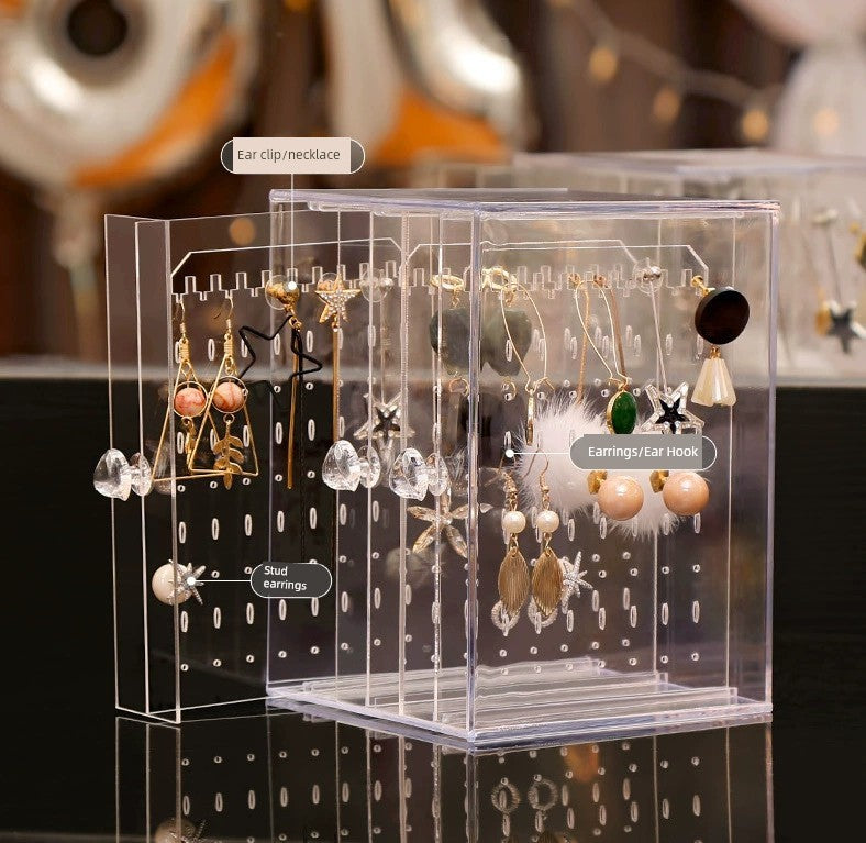 For Home Jewelry Box Hanging Necklace Ring Earrings Ear Studs Large Capacity Hand Jewelry Storage Box Earrings Rack Display Stand