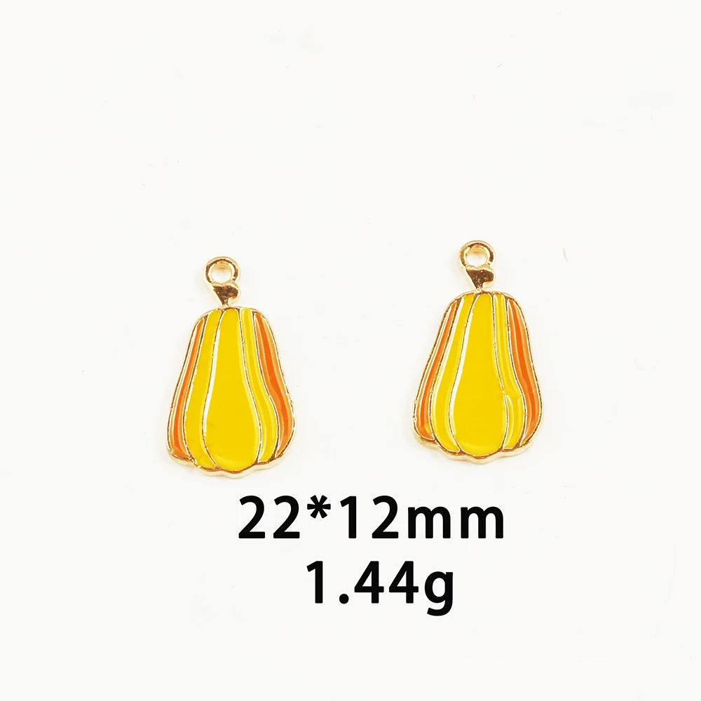 10pcs/Lot Thanksgiving Turkey Cake Pumpkin Maple Oil Enamel DIY Charms for Bag Earring Necklace Jewelry Making Handmade Pendant