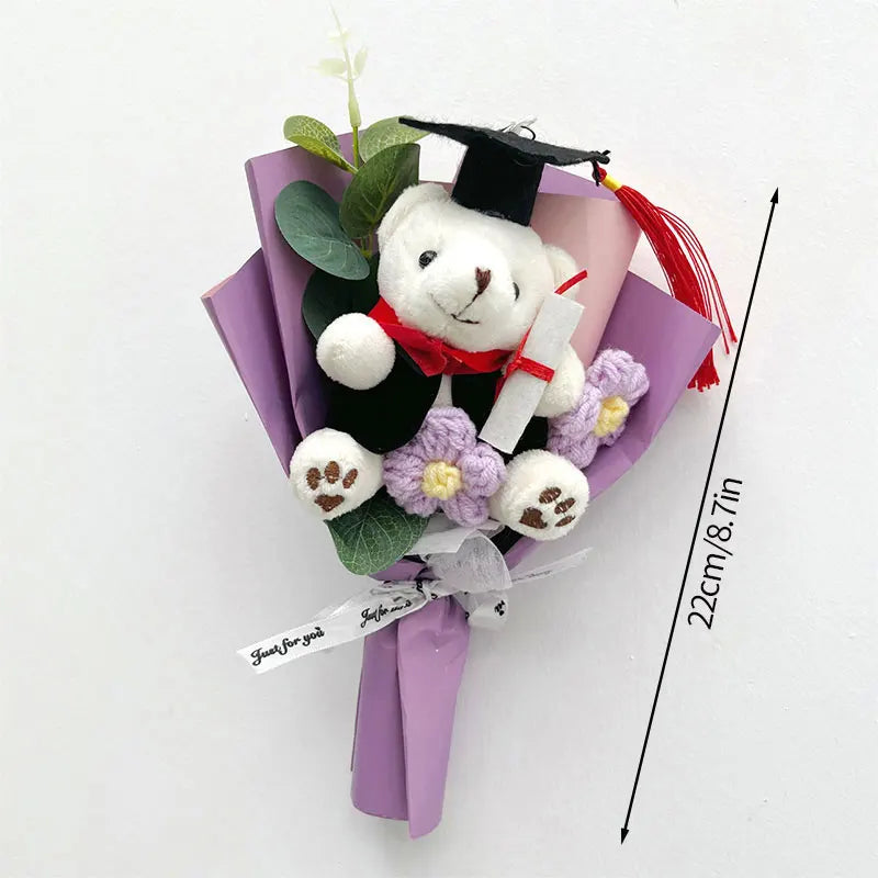 Crochet Flowers Bouquet Rose Hand-Knitted Graduation Flowers Bouquet Wedding Party Decoration Birthday Graduation Gifts - Heavenly shershelle