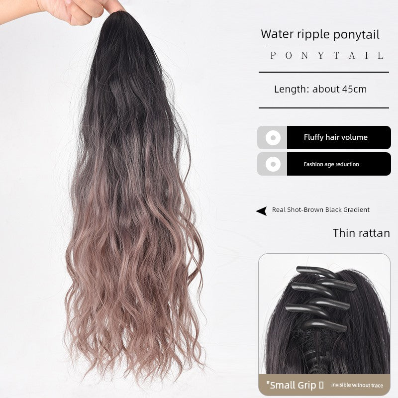 Internet Celebrity Wig Ponytail Women Grip Korean style Pear Flower Curly Hair Natural Simulation Hair Seamless High Ponytail Twist Fake Braid