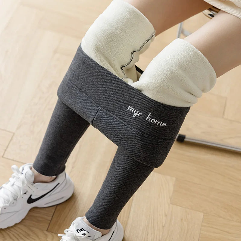 Winter Leggings For Women Thermal Underwear Solid Color Velvet Thicken Warm Pants High Waist Leggings Stretchy Leggings Trousers