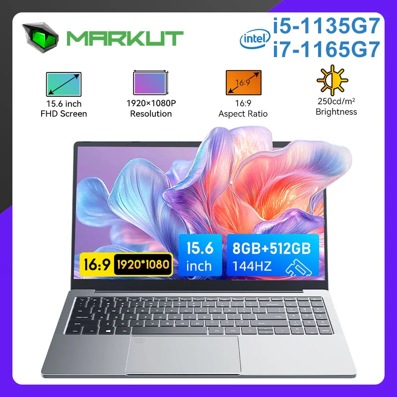 Markut Laptop 15.6 Inch Portable Notebook With Intel CPU I7-1165G7 IPS 32GB 2T SSD 1920*1080 FHD Display Laptop- German Keyboard - Heavenly shershelle