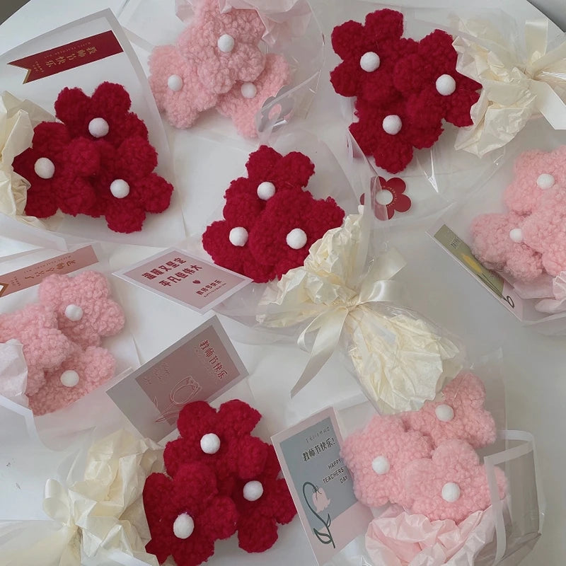 Crochet Flowers Bouquet Rose Hand-Knitted Graduation Flowers Bouquet Wedding Party Decoration Birthday Graduation Gifts - Heavenly shershelle