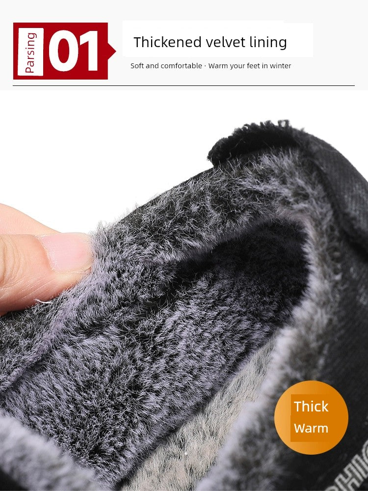 Winter Men's Shoes Old Beijing Cloth Shoes Men's Cotton Shoes Fleece-lined Heattech Comfortable Dad Shoes Soft Bottom Non Slip Men Casual Shoes