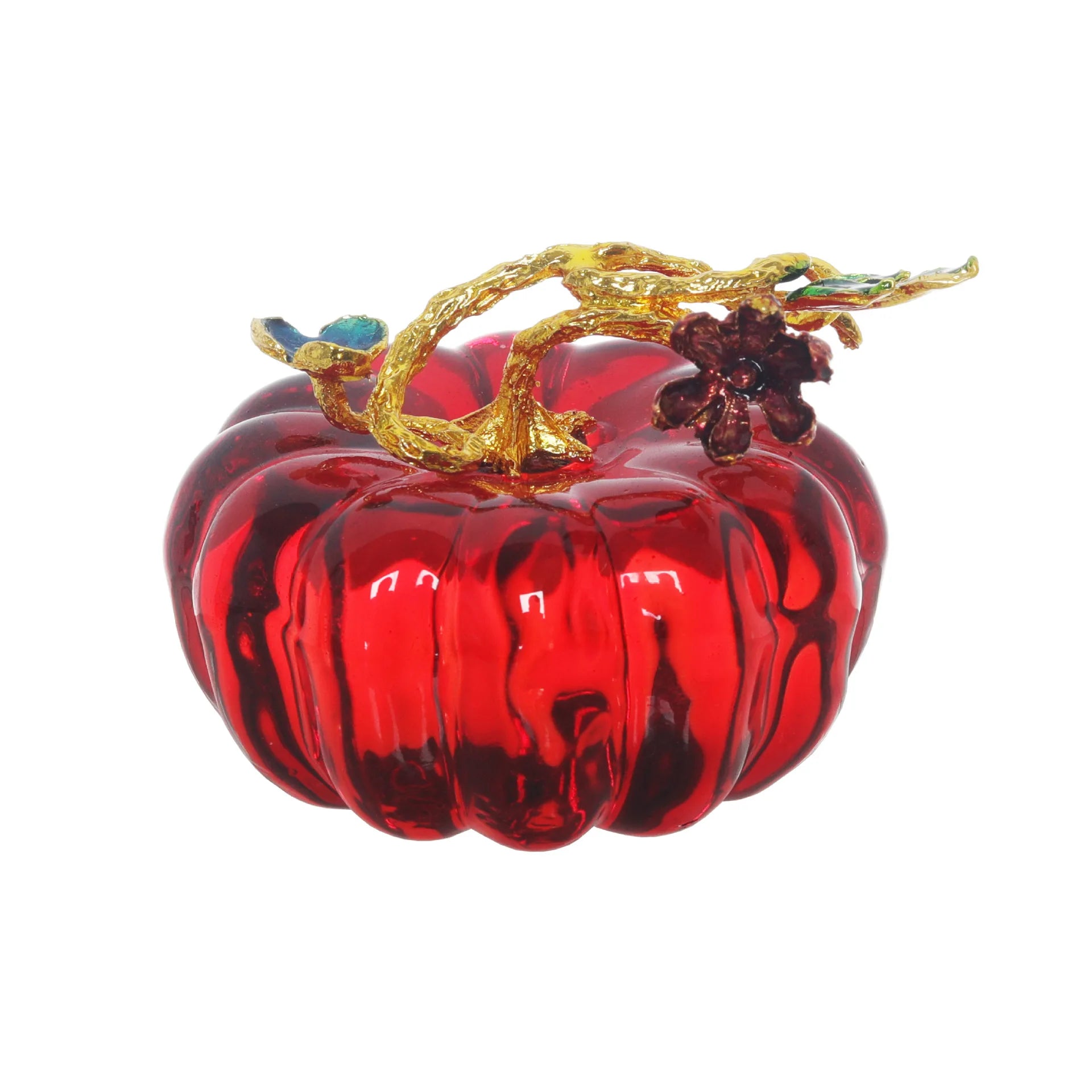 1pc Crystal Glass Pumpkin Collectible Figurine, Pumpkin Decor for Fall Harvest Halloween Thanksgiving Table Decoration