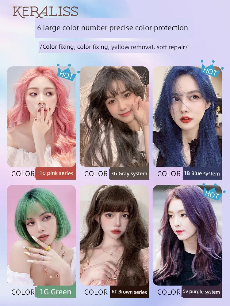 Solid Color Hair Conditioner Purple Pink Brown Red Green Blue Black Gray Hair Mask Color Fixing Agent Dyeing Lock Color Supplement Shampoo