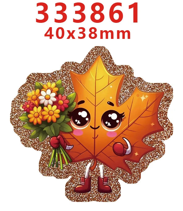 10 Pcs Fall Thanks Giving Glitter Acrylic Planar Resins Cartoon Christmas For DIY Making Hair BowsCrafts 334123
