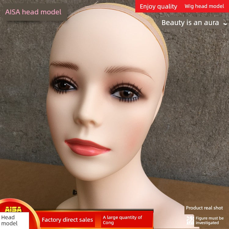 PVC Material Model Head New Arrival Small Size 34cm High-Selling Female Model Wig Scarf Ornament Model for Jewelry Display