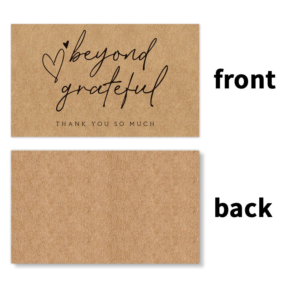 10-30pcs Natural Kraft Paper "beyond grateful" Cards Thank You Card For Small Shop Gift Decoration Card For Small Business Card