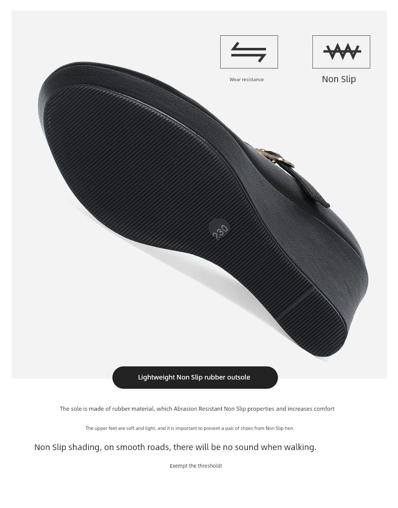 Thick Sole round Toe Wedge Soft Surface Waterproof Platform Strap - Heavenly shershelle