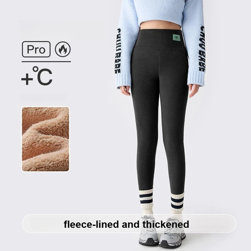 Plus Size Fleece Lined Leggings Women High Waisted Tights for Cold Winter Thermal Outdoor Wear Thick Ribbed Fashion Leggings - Heavenly shershelle