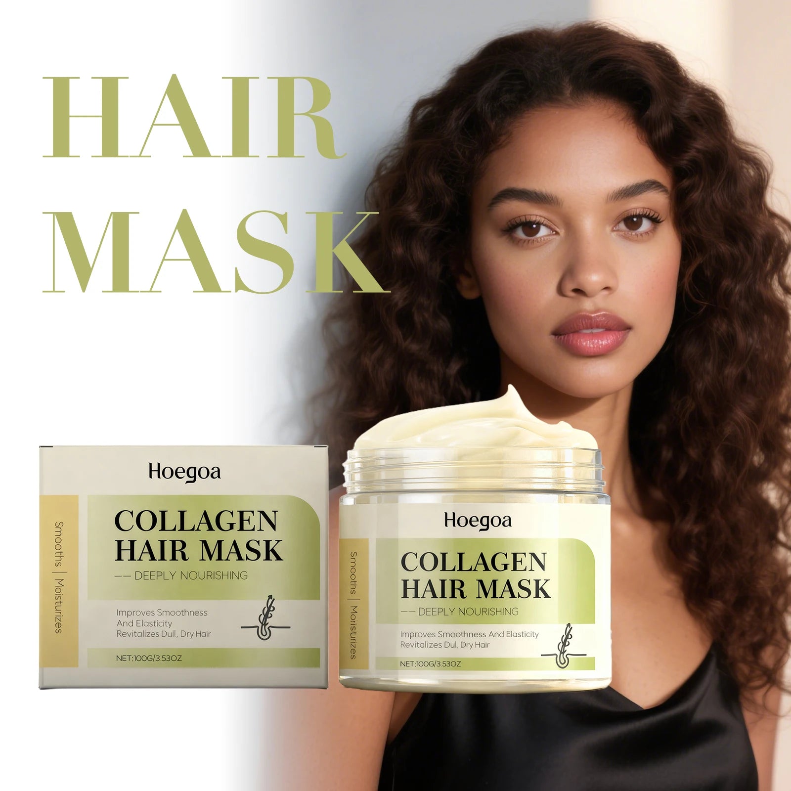 Collagen Ginger Hair Mask For Damaged Hair Repair Smoothing Frizz Control Treatment Deep Conditioner Soft Shiny Voluminous Hair