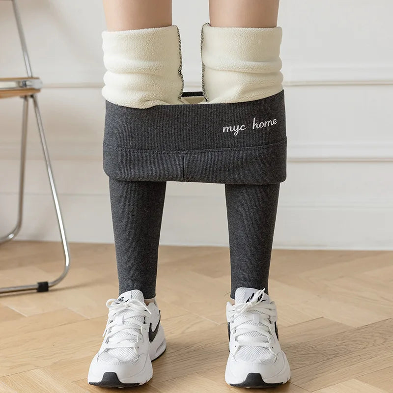 Winter Leggings For Women Thermal Underwear Solid Color Velvet Thicken Warm Pants High Waist Leggings Stretchy Leggings Trousers