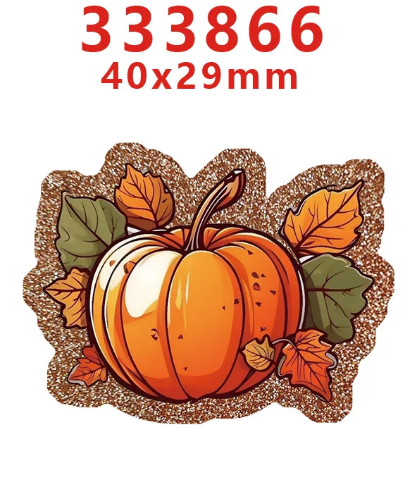 10 Pcs Fall Thanks Giving Glitter Acrylic Planar Resins Cartoon Christmas For DIY Making Hair BowsCrafts 334123