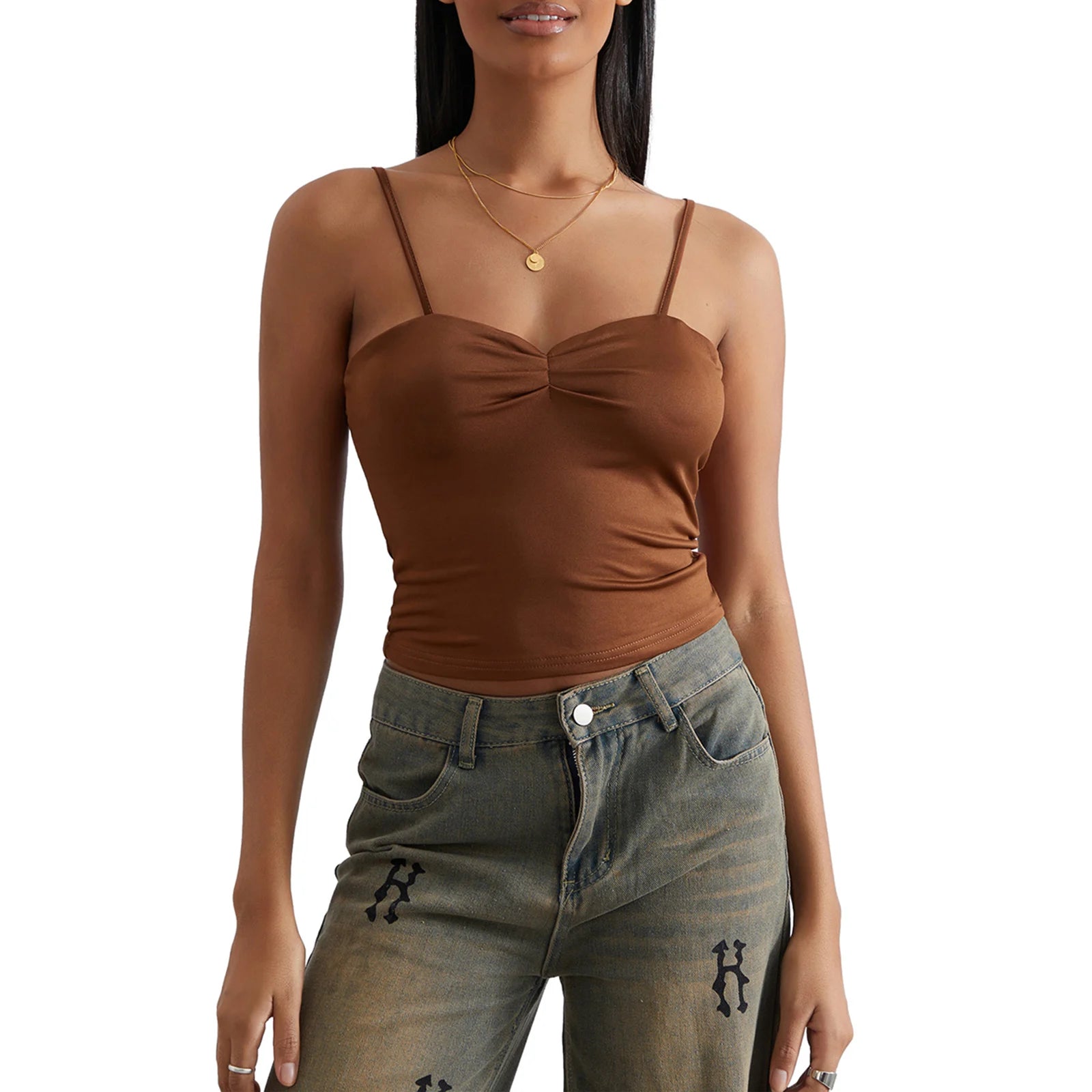 Women Camisole Sleeveless Tops Backless Solid  Fit Summer Vest for Party Club