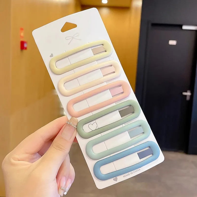 6pcs Dopamine Color BB Clip for Women Sweet Cute Hair Side Clips Bangs Clip Fashion Barrettes Headwear Hair Accessories Заколки