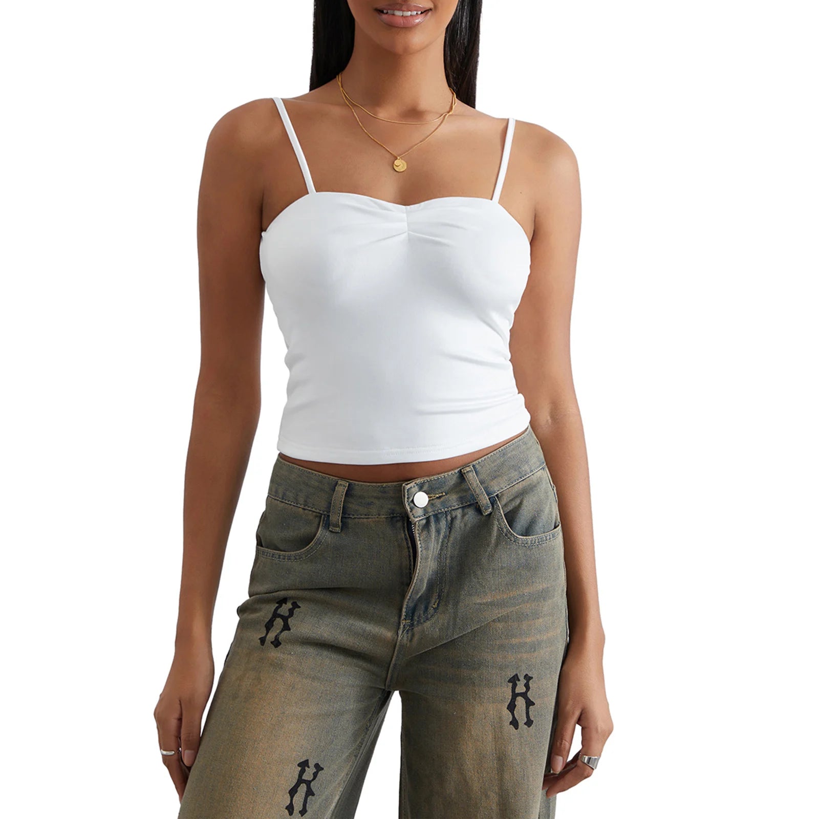 Women Camisole Sleeveless Tops Backless Solid  Fit Summer Vest for Party Club