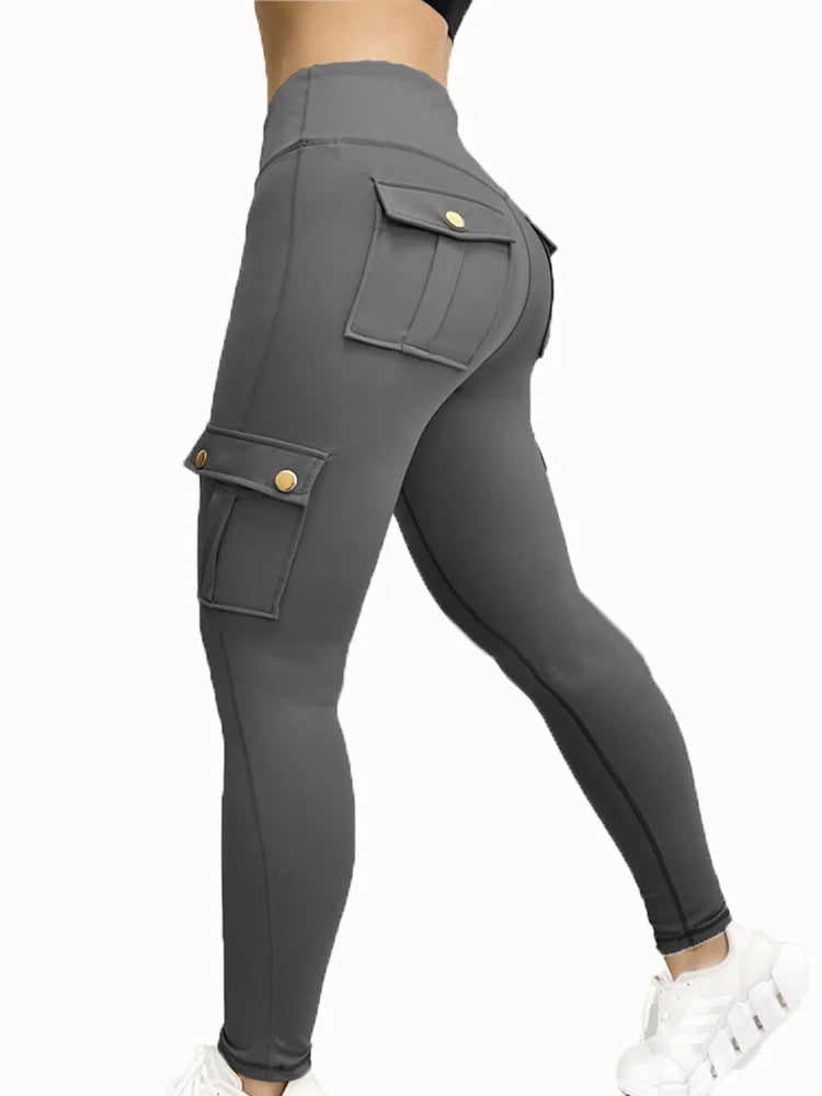 Pockets Gym Leggings Women High Waist Fashion Fitness Pants Skinny Stretch Outdoors Comfortable Sport  Leggings - Heavenly shershelle